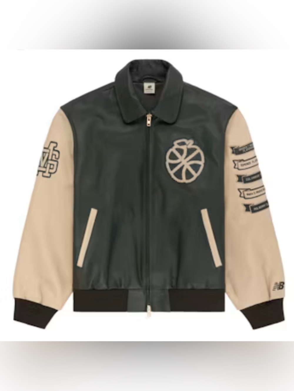 Aime Leon Dore x New Balance Sonny NY Tournament Jacket Green/Cream Leather XXL